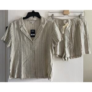 Lucky Brand Linen Blouse And Shorts 2 Piece Outfit NWT Size Small